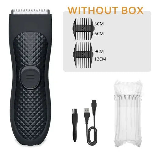 Body Hair Trimmer for Men Electric Groin Hair Trimmer Rechargeable Ball Shaver Groomer Replaceable Ceramic Blade Head Waterproof