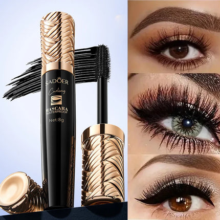 5D Waterproof Mascara Lengthens Eyelashes Extension Black Silk Fiber Mascara Female Makeup Cosmetic Waterproof Mascara