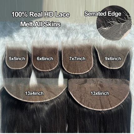 Newa Hair Ultra Fitted Real HD Lace Frontal Melt All Skins Human Hair Closures Pre Plucked Invisible HD Lace Closure Small Knots