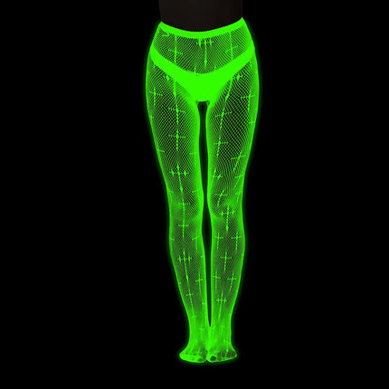 Glowing Green in the Dark Lingerie Women Sexy Erotic Underwear Stocking Porno Costumes Bodystocking Bobysuit Pantyhose