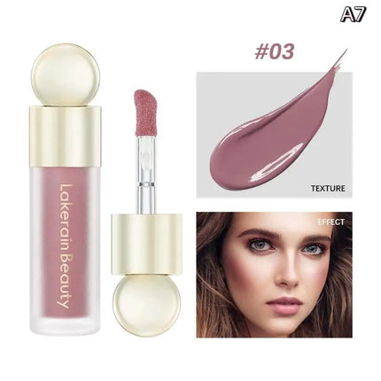 1Pc Lakerain Velvet Liquid Blush - Highly Pigmented Long-Lasting Hydrating Gloss Lip Cheek Makeup in 9 Colors
