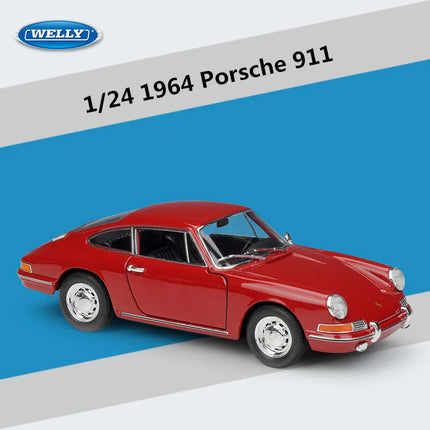 WELLY 1:24 1964 Porsche 911 Alloy Classic Sports Car Model Diecasts Metal Vehicles Car Model High Simulation Childrens Toys Gift