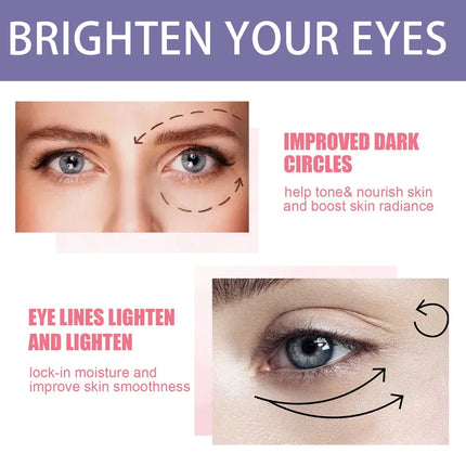 Anti-Wrinkle Eye Cream with Roller Ball Quick Drying Hydrating Hyaluronic Acid Refreshing Eye Serum Fades Fine Line Instant Eye