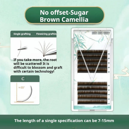Brown Camellia Lashes Adhesive-Free LC Curl Camellia Brown Lashes Loose Base Camellia Lashes ресницы для наращи