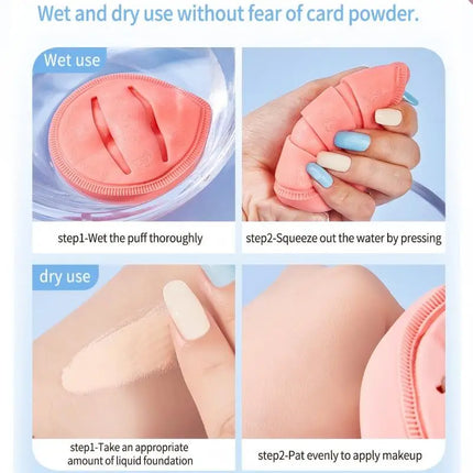Life Girls Macaron Color Powder Puff Makeup Sponge Cushion Soft Thick for Dry Wet Use High-Coverage Base Makeup Application