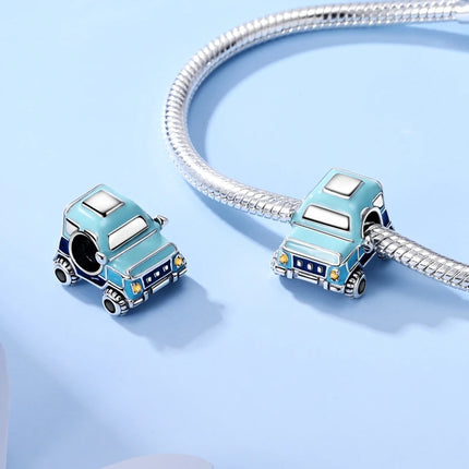 Blue Series 925 Sterling Silver Owl Butterfly Pirate Ship Car Beetle Clogs Charm Fit DIY Bracelet Necklace Fun Matching Gifts