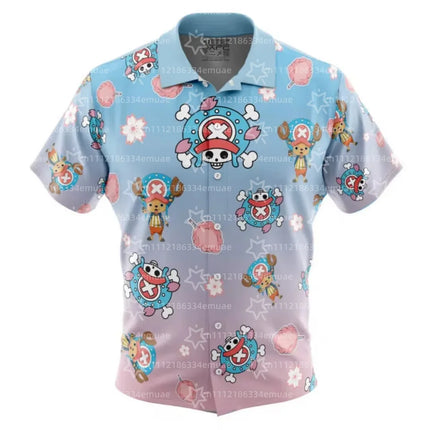 2026 Gengar Pattern Pokemon Button Up Hawaiian Shirt Leisure Dry Quickly Men's Shirt Kid's Clothing Tee Top Women's Clothing