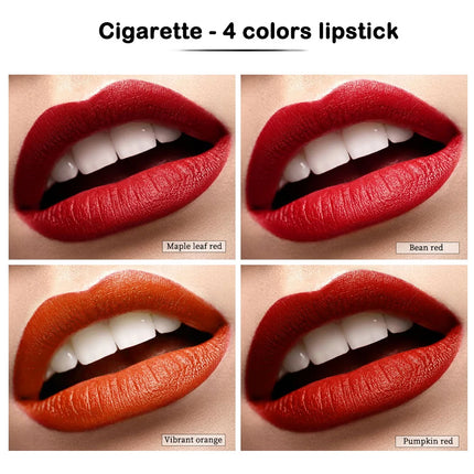 4 pcs/set Cigarette Lipstick Set Long Lasting Lip Glaze Matte Lip Gloss Waterproof Lip Stick Tube Nude Lip Tint Makeup Cosmetics