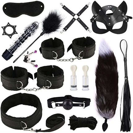 Leather Bondage Set BDSM Fetish Handcuffs Collar Erotic Toys Women Couples Adult Play Erotico Sexy Toys Sex Toys for Women Slave