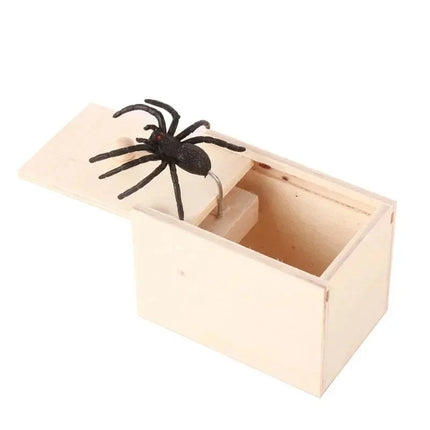 Funny Prank Scare Box Wooden Hidden Box Trick Spider Toy Novelty Joke Game Surprise Prank Gifts For Friend Party