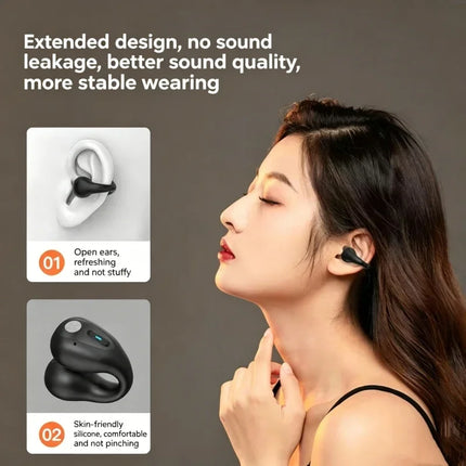 X22 Wireless Bluetooth Earphones Ear-clip LED Power Display Headset Sport Earbuds for Phone HD Sound Game Headphones With Mic