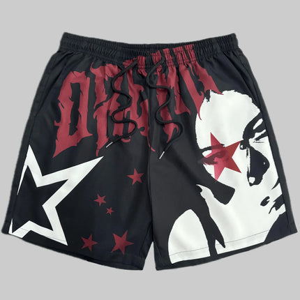 New summer 2025 European and American 3D digital printed casual fashionable sporty lightweight and breathable men's shorts