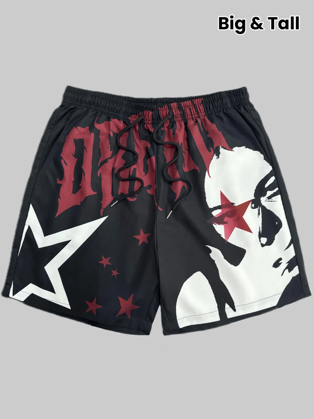 New summer 2025 European and American 3D digital printed casual fashionable sporty lightweight and breathable men's shorts