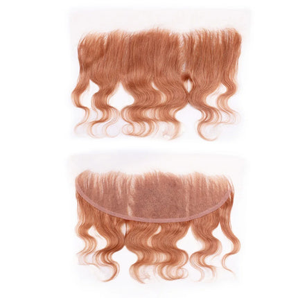 Brown 13x4 Lace Frontal Body Wave 6 Inch 100% Human Hair Transparent Lace Frontal Only Pre Plucked Remy Hair