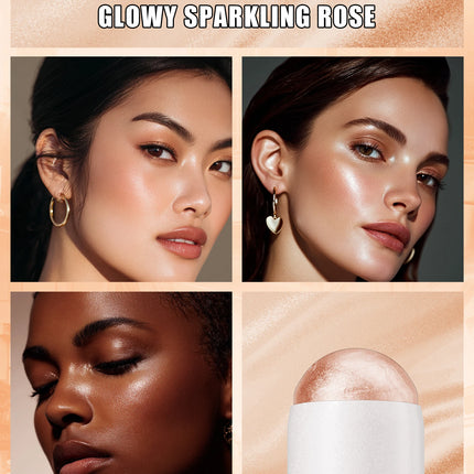 [Natural Glowup] 1pc Glowup Highlighter Stick | Natural Brightening Face Contour & Highlight Makeup, Medium Coverage, Buildable
