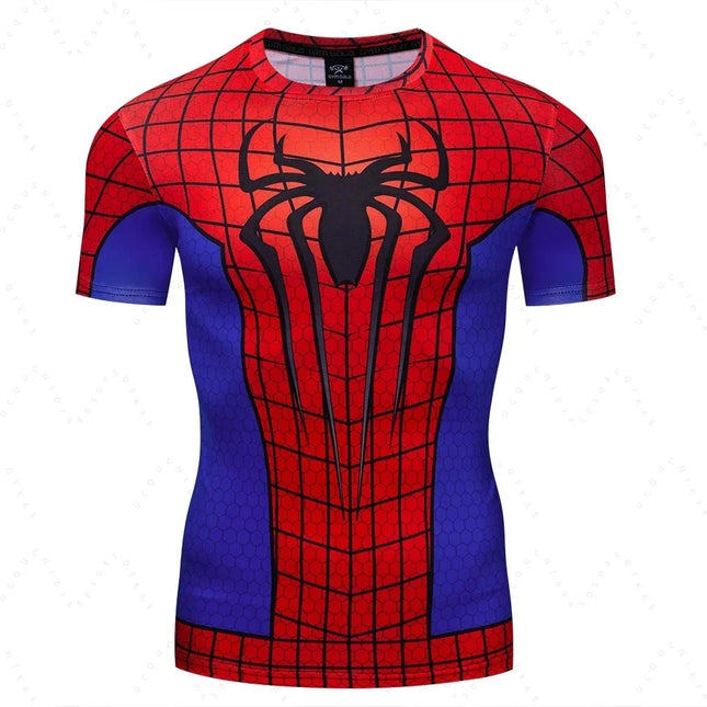 New 2026 Summer Boys Marvel Spider Man Set Series Cool 3d Printed T-Shirt Hip Hop Sports Sweat Absorbing Boys And Girls T-Shirts