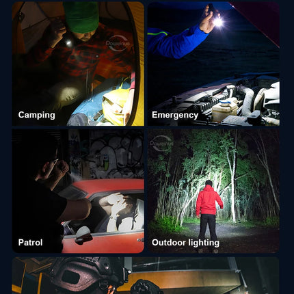 High Power Led flashlight Strong Light Rechargeable Torch Portable Handheld Flashlight Long Range 5km COB Light Camping Hiking
