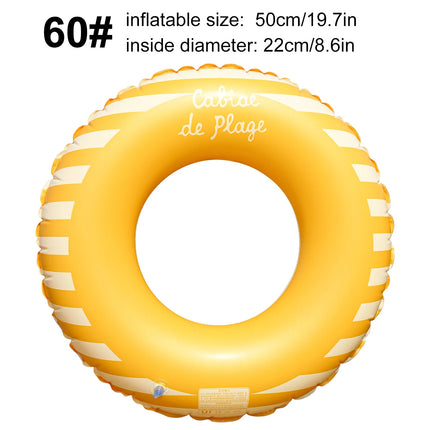 1PC Bright Colors Nordic Style Portable Inflatable Foldable Swim Ring, Summer Pool & Water Safety Float