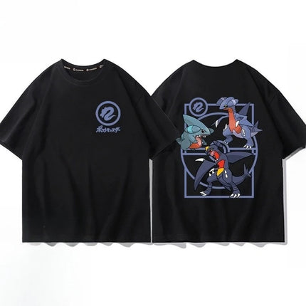 Pokémon Pikachu Gengar Charmander Black T-shirt Men's 2026 Summer Fashion Oversize Street Casual Y2K Tops Streetwear Clothing