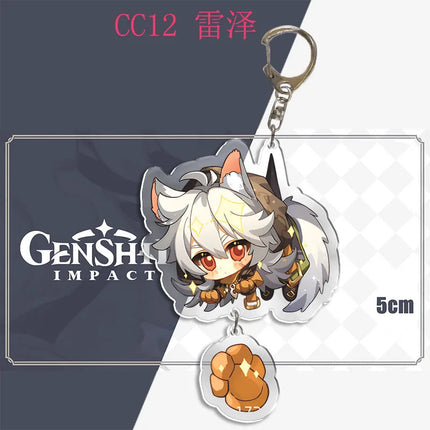 Genshin Impact Keychain Pendant ZhongLi Klee Raiden Shogun Xiao Wendi LingHua Car keyring Women Bag Charms Anime Game key chains