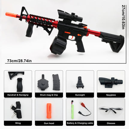M416 Electric Gel Ball Blaster Toy Gun， Manual/Automatic Mode  , Rechargeable - Suitable for Summer Outdoor Shooting Games