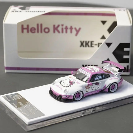 Xke 1:64 Scale Car Model Porsche 964 993 Hello Kitty Rwb Alloy Car Model Limited Edition Model