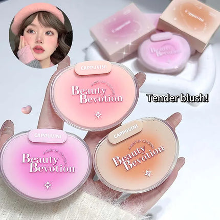 Cappuvini Gradient Soft Mist Monochrome Powder Blush Matte Makeup blush Palette Cosmetics Rouge
