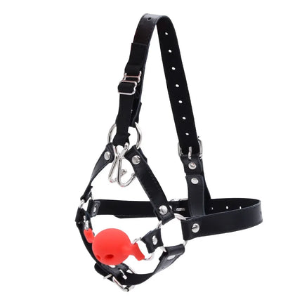 Couples Cosplay Open Mouth Gag BDSM Bondage Restraints Breathable Ring Harness Strap Fetish Silicone Gag Ball Sex Toys For Women