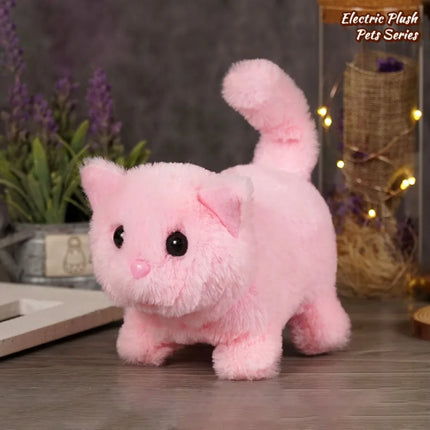Simulated Robot Kitten Wagging Interactive Kitten Plush Toy Walking Makes You Happy Kitten Robot Electric Pet