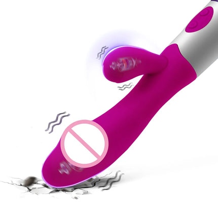 Realistic Rabbit Dildo Dual Vibrator G-Spot Clitoral Stimulation Massager Powerful Vibrating Vagina Masturbator Women's Sex Toy