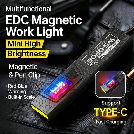 Powerful Mini COB LED Keychain Flashlight USB C Rechargeable Hanging Work Light 550LM Waterproof Camping Walking Pocket Lamp