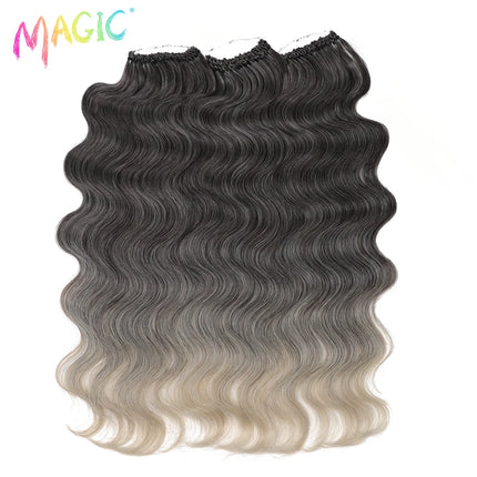 Magic Synthetic Hair Extensions 24inches 3PCS Body Wave Hair Bundles Ombre Blonde Color Tresses Fake Hair Accessories Cosplay