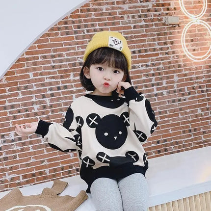 Kid Little Bear Sweater Girls Autumn Long Sleeve Top Children Cartoon Pullover 2-8 Years Old Boys Fashion Sweater