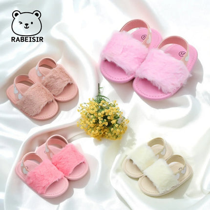 Baby girl winter breathable front shoes cute plush toddler shoes baby shoes