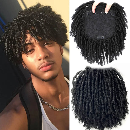 Short Dreadlock Braided Half Wig Black/Brown/Blonde/Gray Synthetic Soft Faux Locs Wigs Braiding Wigs for Black Women/Men