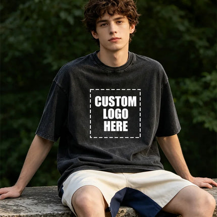 Personalized Custom Knit T Shirt Breathable Cotton Short Sleeve Custom Printed Tee For Couple Family Group Custom Tops
