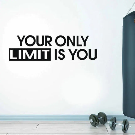 Your Only Limit Is You Quotes Gym Studio Decor Wall Sticker Home Gym Fitness Decals Motivational Workout Wallpaper Murals 4890