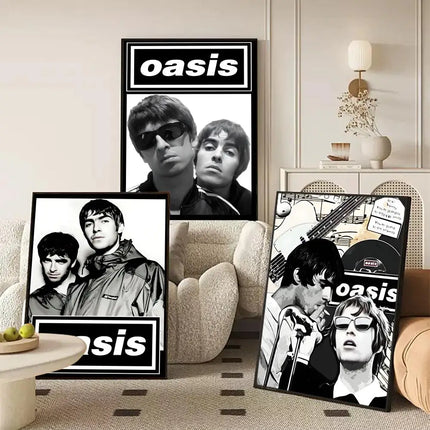 Band O-Oasis Classics Poster Perfect Sticker Self Adhesive Art Designed for Home Dining Office Spaces