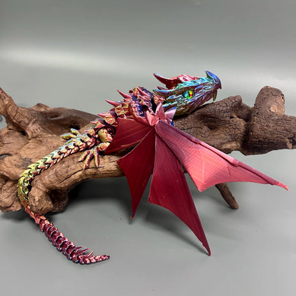 42Cm/16.54In Finger-Biting Dragon Moveable Joints Animal Model Home Desktop Decoration Ornament Gift Collectible Statue