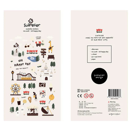 Korean Brand Suatelier Collection Daily Food Vlog Stickers DIY Scrapbooking Journey Diary Stationery Stickers Supplies