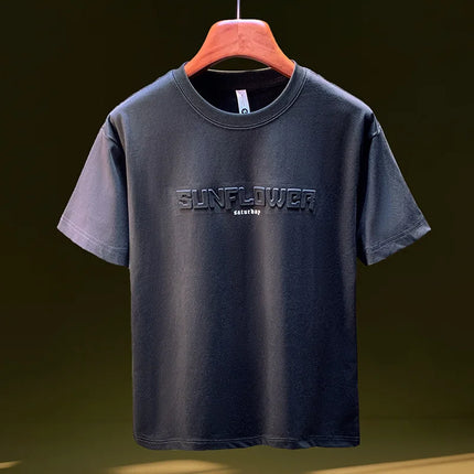 Men's short-sleeved T-shirt, new for summer 2025, American fashion brand T-shirt, loose fit, five-quarter sleeve top