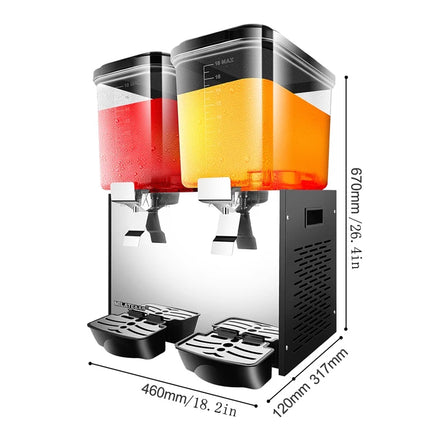 Commercial Automatic Stainless Steel 2 tank Cold Beverage Dispenser Electric Mini Juice Mixed Drink Machines