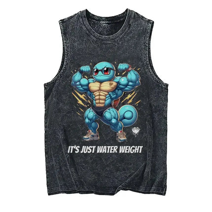 2026 Hot Anime Pokemon Men's Tank Top Man Sleeveless Shirt Summer Y2k Clothes Vintage Washed Vest Oversized T Shirts Gym Clothes