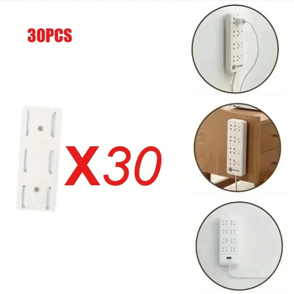 Wall Mounted Self Adhesive Power Strip Fixer Removable Cable Organizer Desktop Socket Holder for Office Home