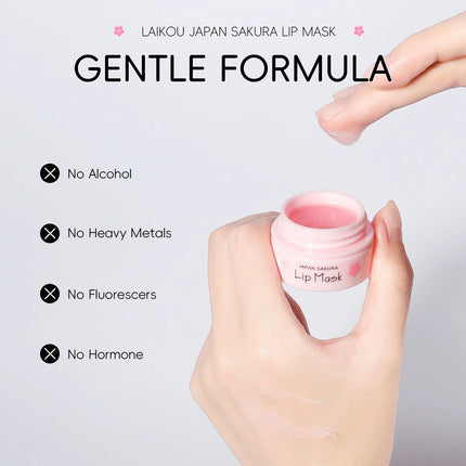 LAIKOU Sakura Lip Mask 8g - Overnight Hydrating Balm, Anti-Aging Plumping & Repair | Smooth Fine Lines, Dryness Treatment