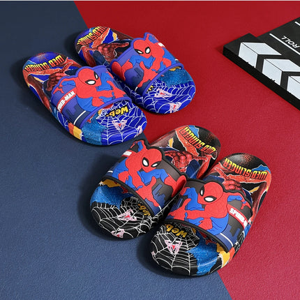 Cartoon Anime Children's Toddler Slippers Superhero Pattern Open Toe Sandals For Boys And Girls Slides