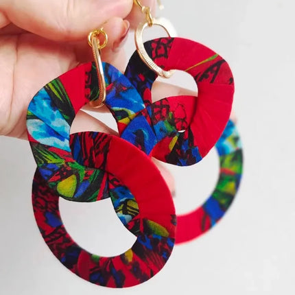 Original Design Handmade Custom Silk Earrings Exaggerated Large Hoops Fashionable Minimalist Women's Large Loop Earrings