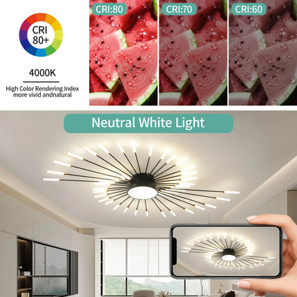Creative Fan Shaped LED Ceiling Lamp Modern Living Room Light Home Decor Dining Bedroom Kids Room Interior Ceiling Pendant Lamp