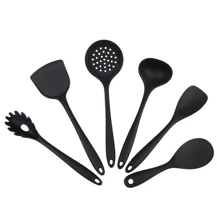 6Pcs Silicone Kitchen Utensils Set Spatulas,Slotted Spoon, Rice Scoop Dishwasher Safe Heat Resistant Utensilios Cooking Tools