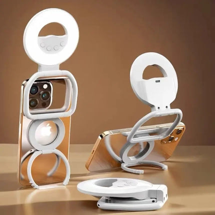12W 800mAh Collapsible Portable Magnetic Phone Fill Light Rechargeable Selfie Ring Light Three-speed Adjustment 60 Lamps